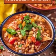 Slow Cooker Moroccan Chicken with a text overlay title.