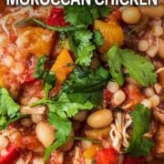 Slow Cooker Moroccan Chicken with a text overlay title.