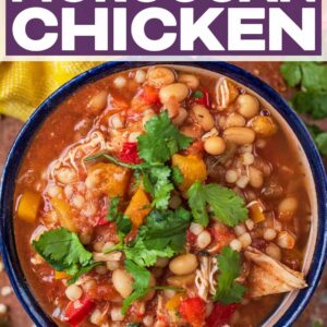 Slow Cooker Moroccan Chicken with a text title overlay.