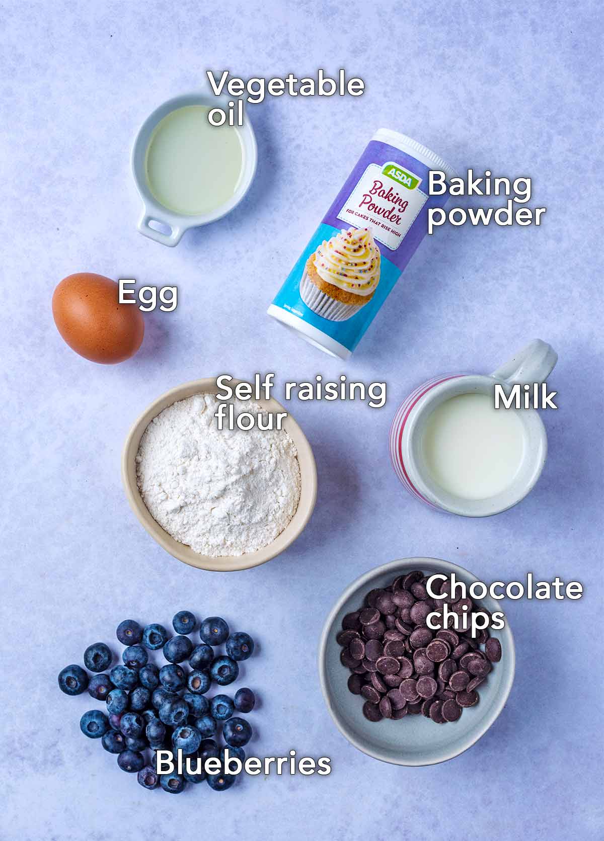 All the ingredients needed for this recipe with text overlay labels.