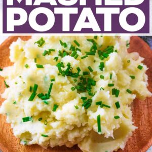 Instant pot mashed potato with a text title overlay.