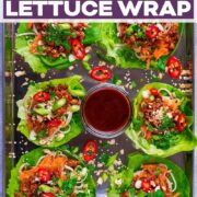 Asian Lettuce Wrap with a text title overlay.
