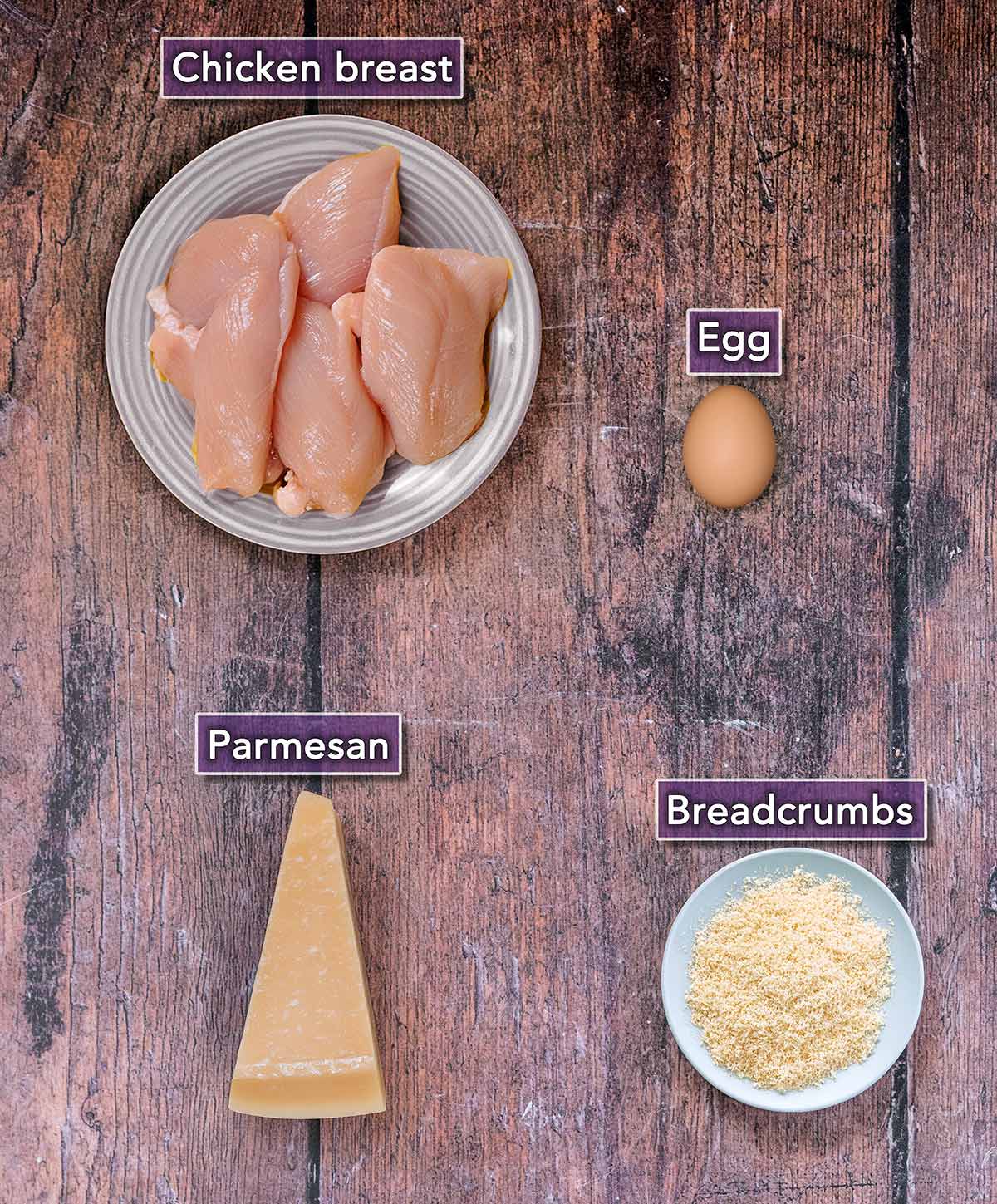 All the ingredients needed to make this recipe each with a text overlay label.