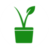 An illustration of a v-shaped plant in a pot.