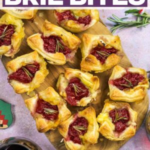 Cranberry Brie Bites with a text title overlay.