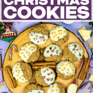 Healthy Christmas Cookies with a text title overlay.