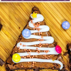 Christmas Tree Brownies with a text title overlay.