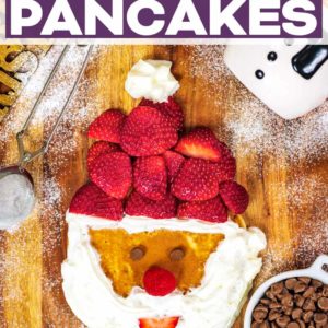 Santa pancakes with a text title overlay.