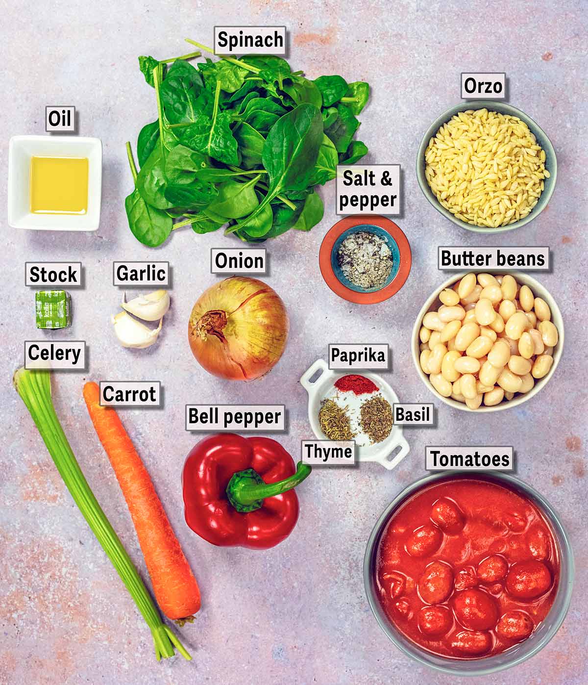 All the ingredients needed to make this recipe with text overlay labels.