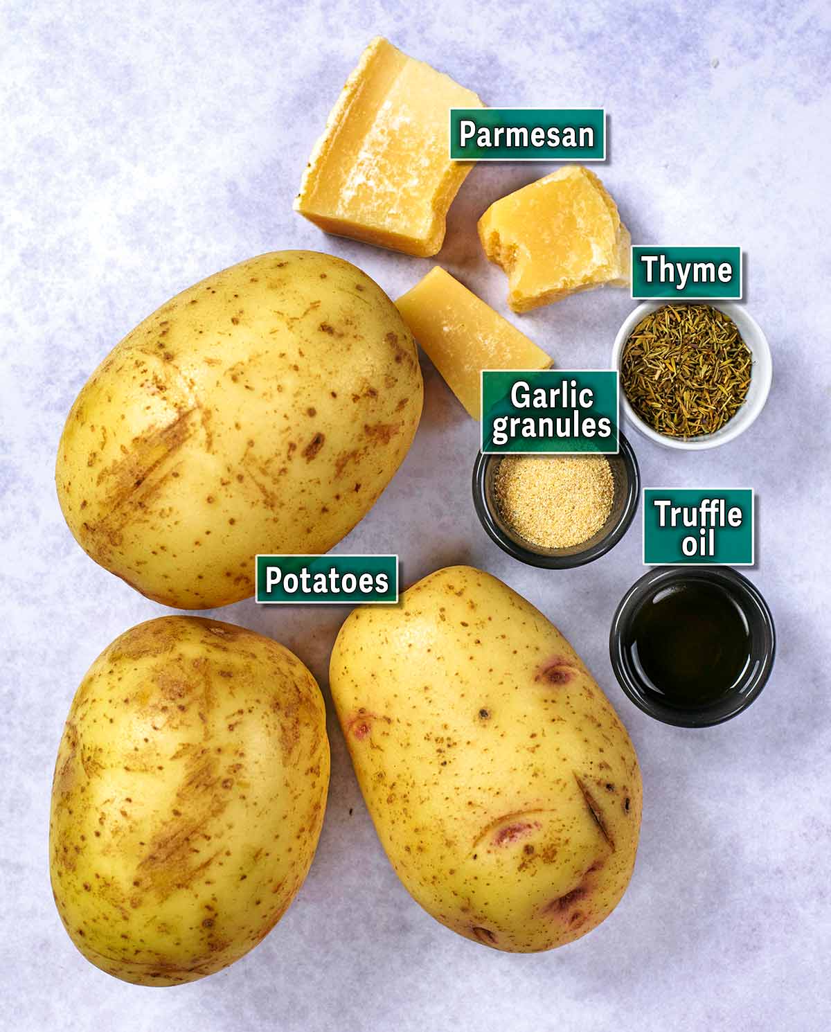 All the ingredients needed to make this recipe with text overlay labels.