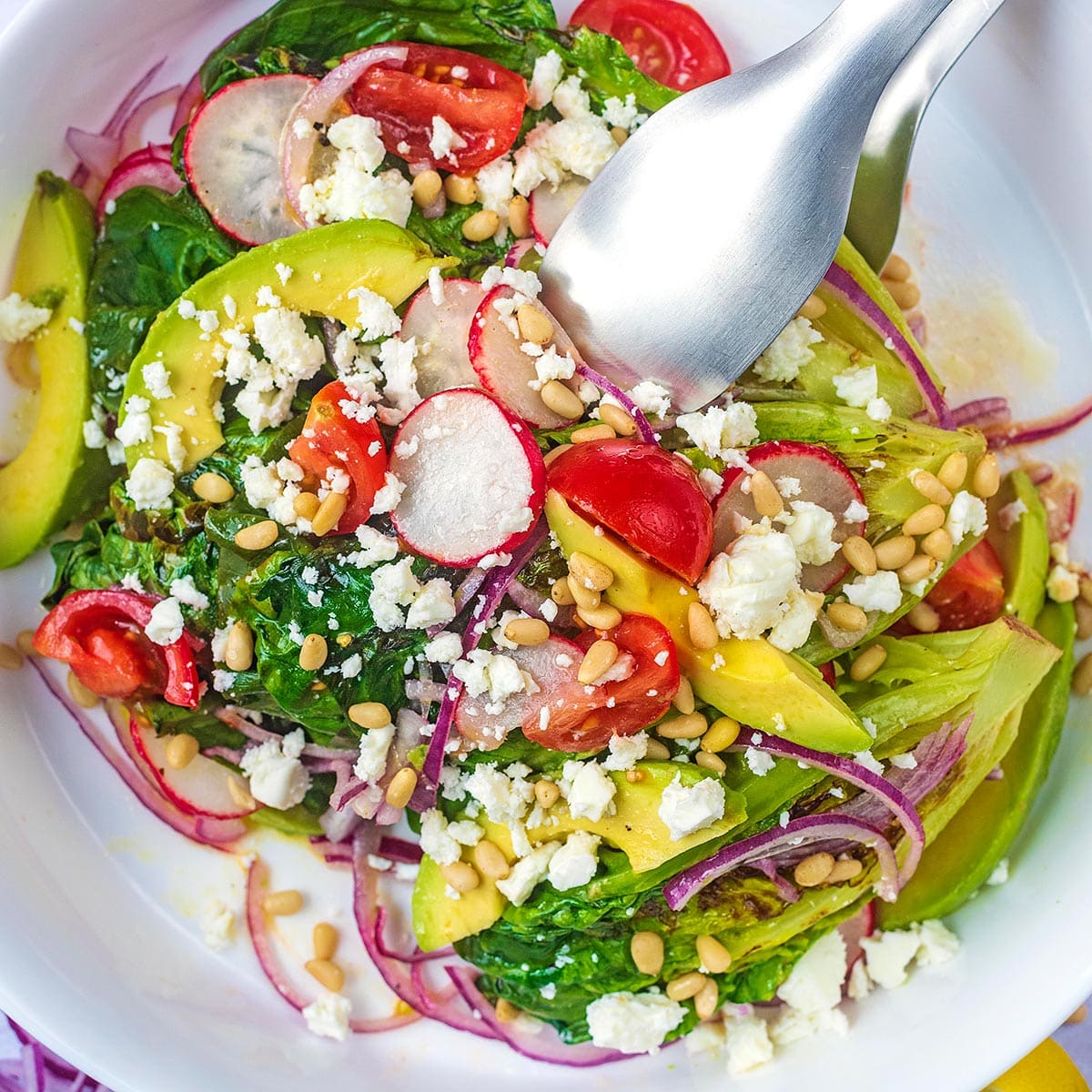 Grilled Little Gem salad - Something New For Dinner
