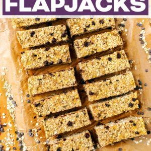 Fourteen healthy flapjacks with a text title overlay.