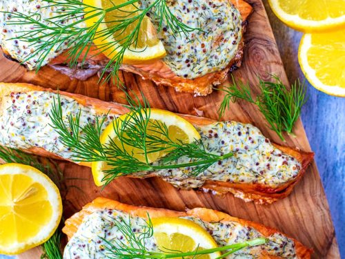 Cream Cheese Dill Baked Salmon