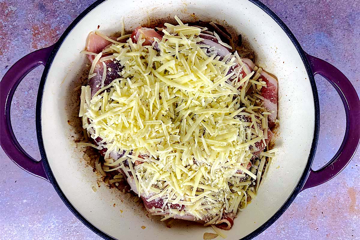 Grated cheese added to the top.