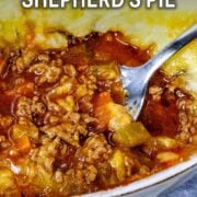 Easy shepherd's pie with a text overlay title.