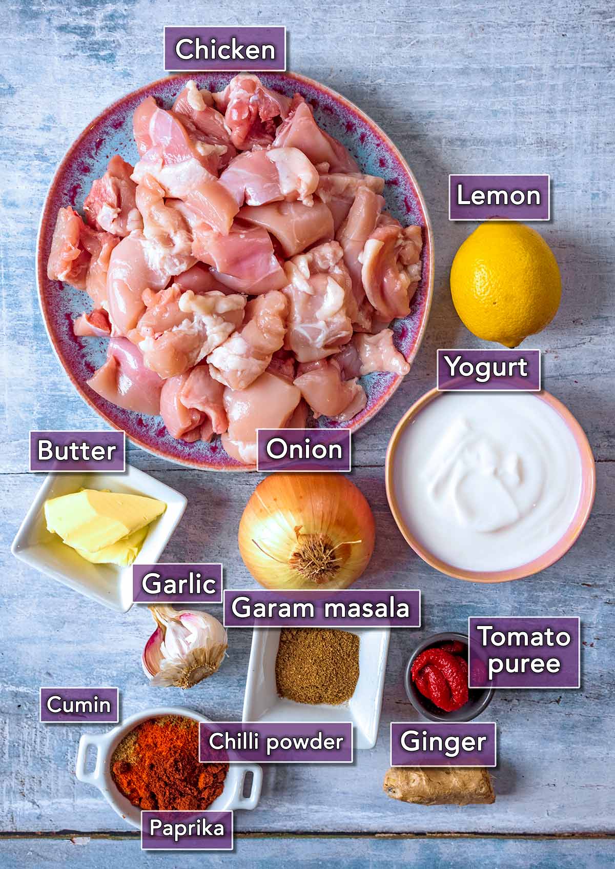 All the ingredients needed to make this recipe with text overlay labels.