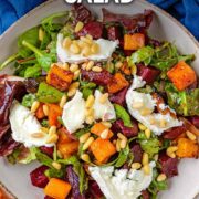 Goat's Cheese and Pumpkin Salad with a text title overlay.