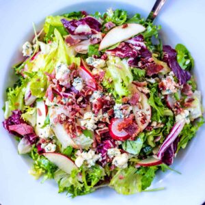 Chopped Blue Cheese Salad in a large white bowl.