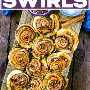 Cinnamon Swirls with a text title overlay.
