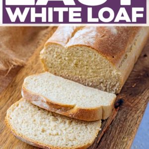 Easy white loaf with a text title overlay.