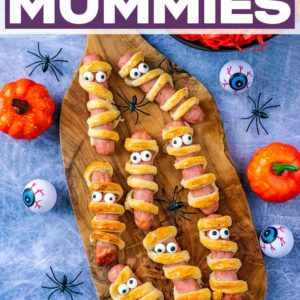 Sausage mummies with a text title overlay.