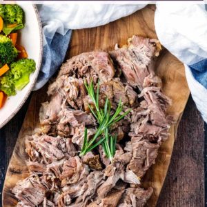 Slow Cooker Lamb Shoulder with a text title overlay.