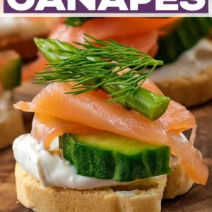 Smoked Salmon Canapes with a text title overlay.