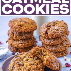 Cranberry Oatmeal Cookies with a text title overlay.