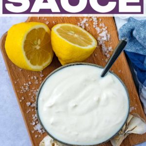 Easy Garlic Sauce with a text title overlay.