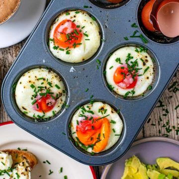 Easy Oven Baked Eggs in a muffin tin.