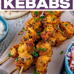 Turkey kebabs with a text title overlay.