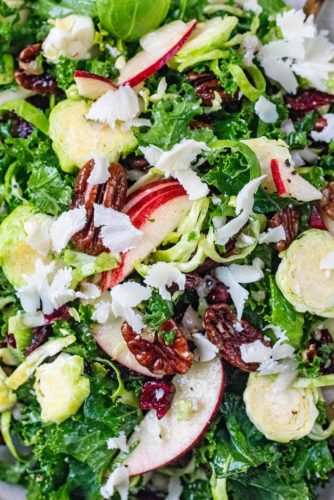 Kale And Brussels Sprout Salad - Hungry Healthy Happy