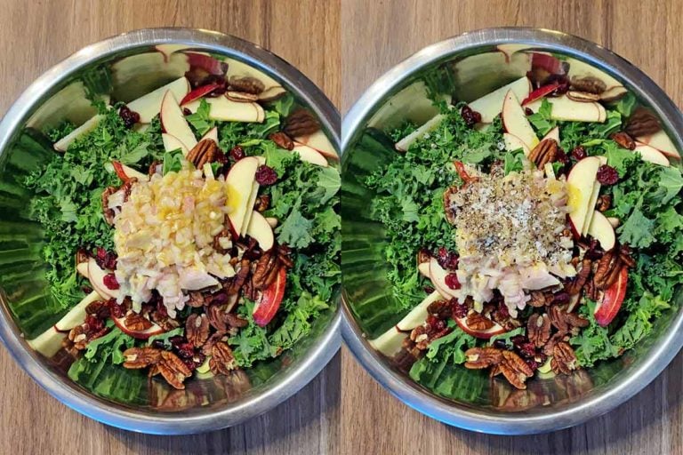 Kale and Brussels Sprout Salad Hungry Healthy Happy