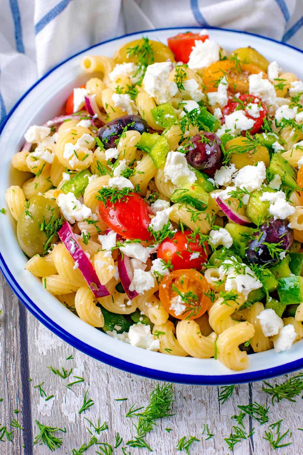 Greek Pasta Salad - Hungry Healthy Happy