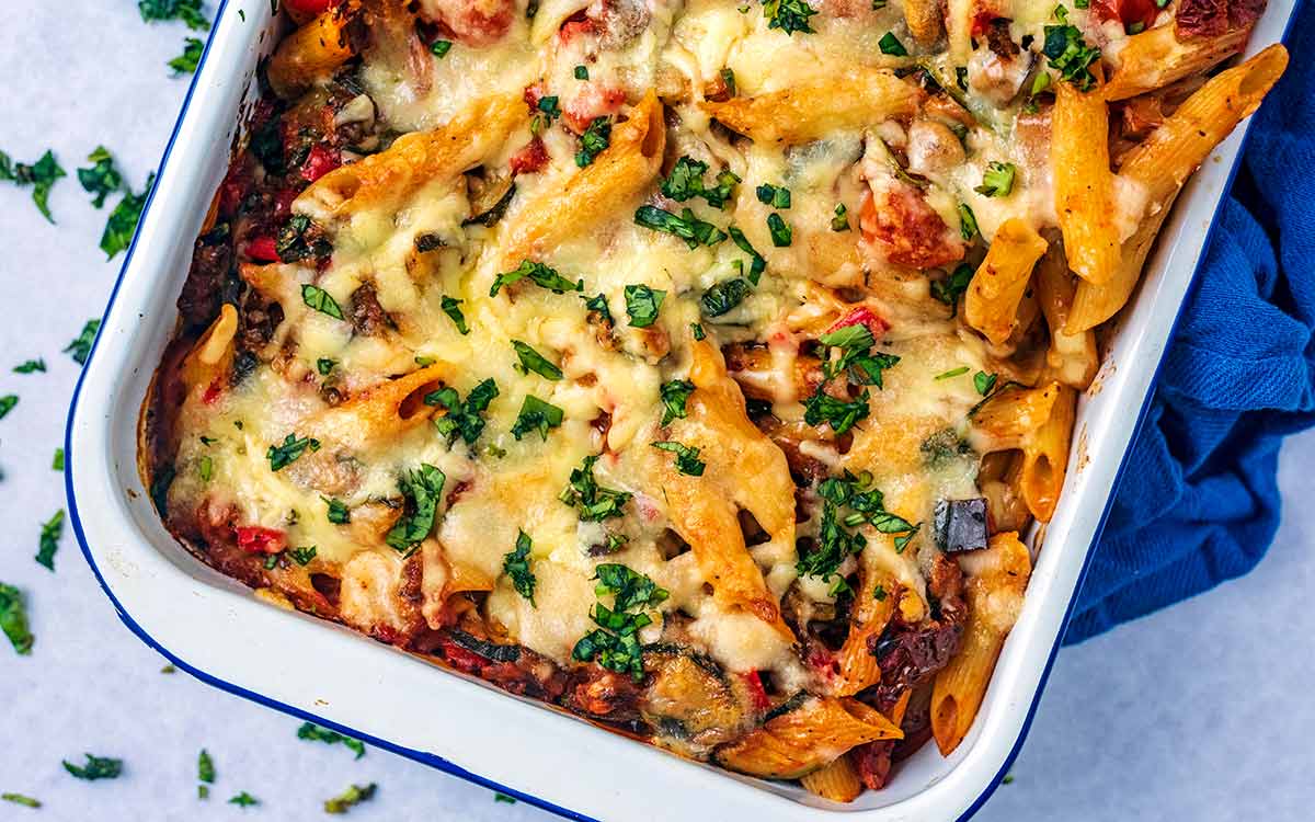 Vegetable Pasta Bake - Hungry Healthy Happy