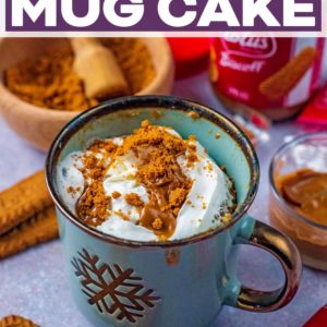 Biscoff Mug Cake with a text title overlay.