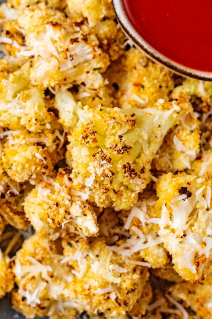 Cheesy Cauliflower Nuggets - Hungry Healthy Happy