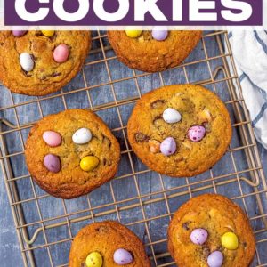 Mini Egg Cookies with a text title overlay.