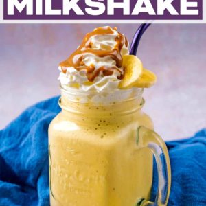 Easy Banana Milkshake with a text title overlay.