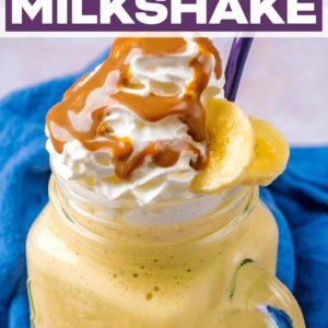 Easy Banana Milkshake with a text title overlay.