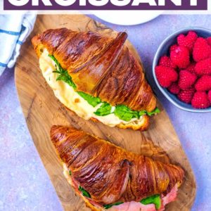Ham and Cheese Croissant with a text title overlay.