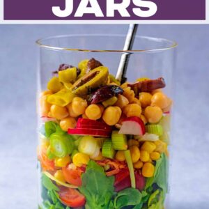 Easy Salad Jars with a text title overlay.