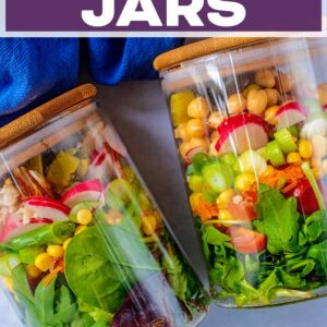 Easy Salad Jars with a text title overlay.