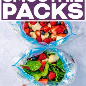 Smoothie packs with a text title overlay.