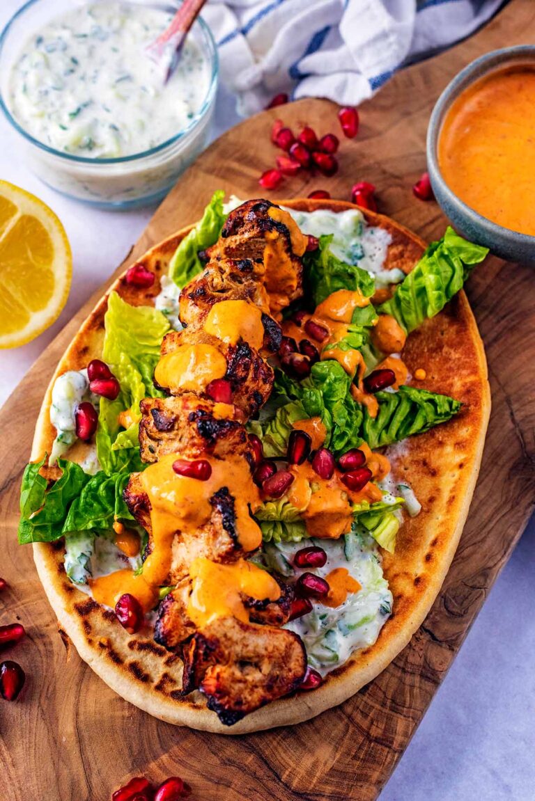Moroccan Chicken Flatbreads - Hungry Healthy Happy