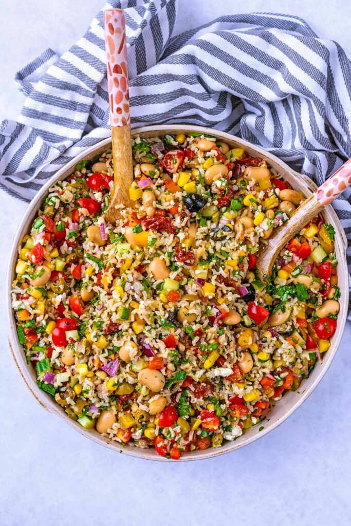 Mediterranean Rice Salad - Hungry Healthy Happy