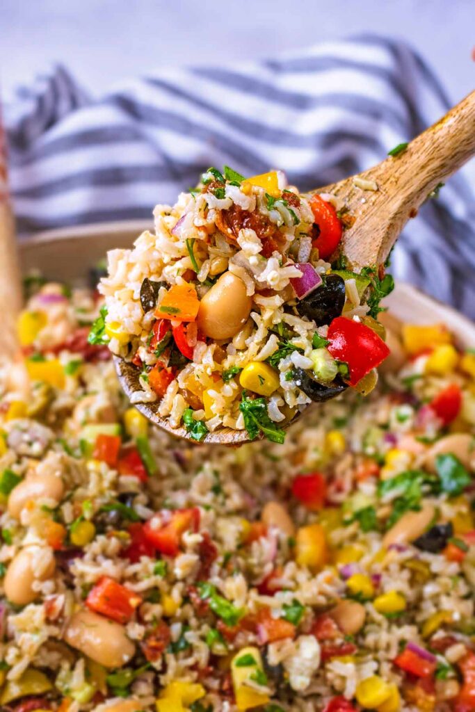 Mediterranean Rice Salad - Hungry Healthy Happy