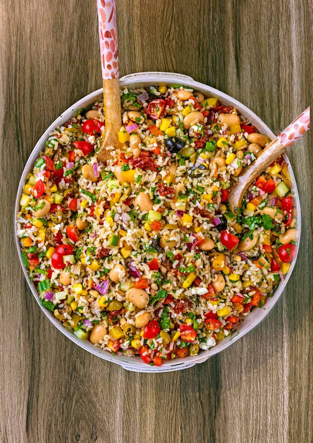 Mediterranean Rice Salad - Hungry Healthy Happy