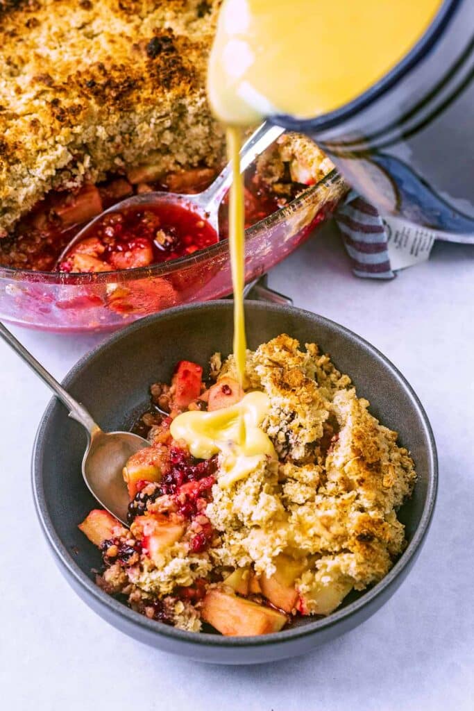 Apple and Blackberry Crumble - Hungry Healthy Happy