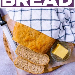 Slow cooker bread with a text title overlay.